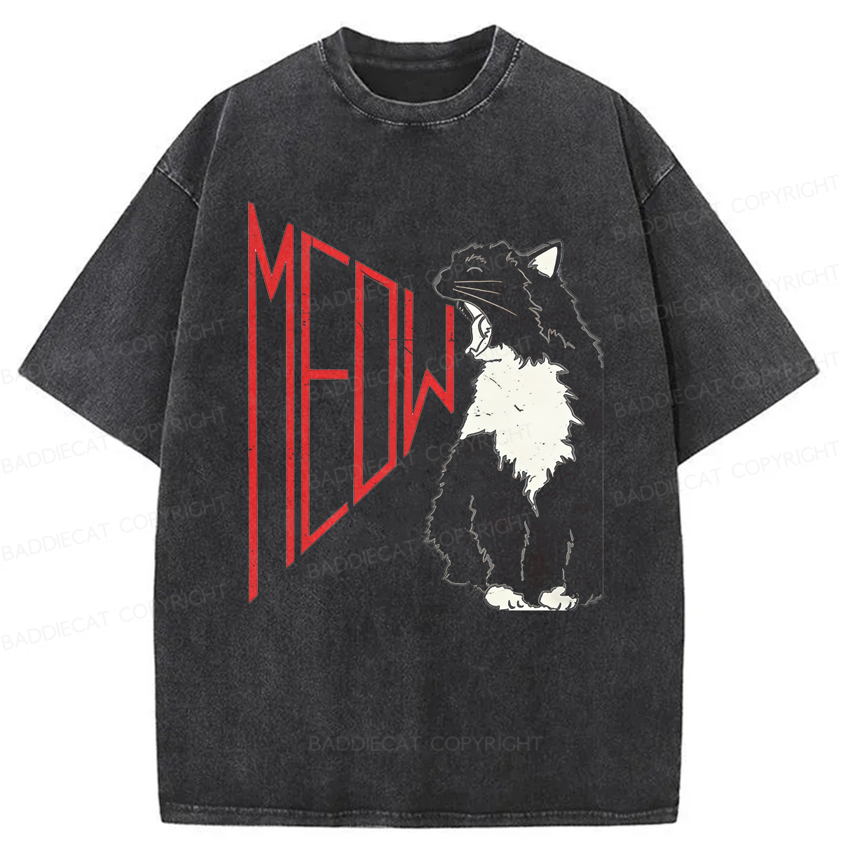 Baddiecat MEOW Washed T-shirt