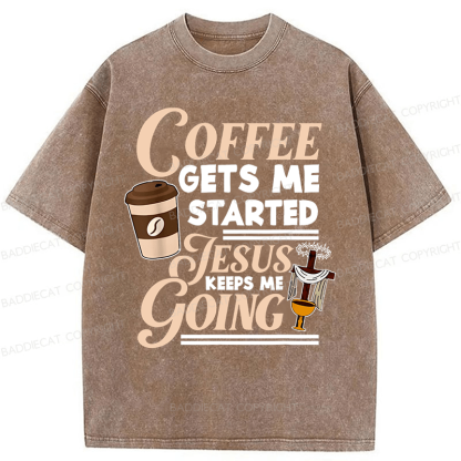 Baddiecat Jesus Christian Faith Washed T-shirt