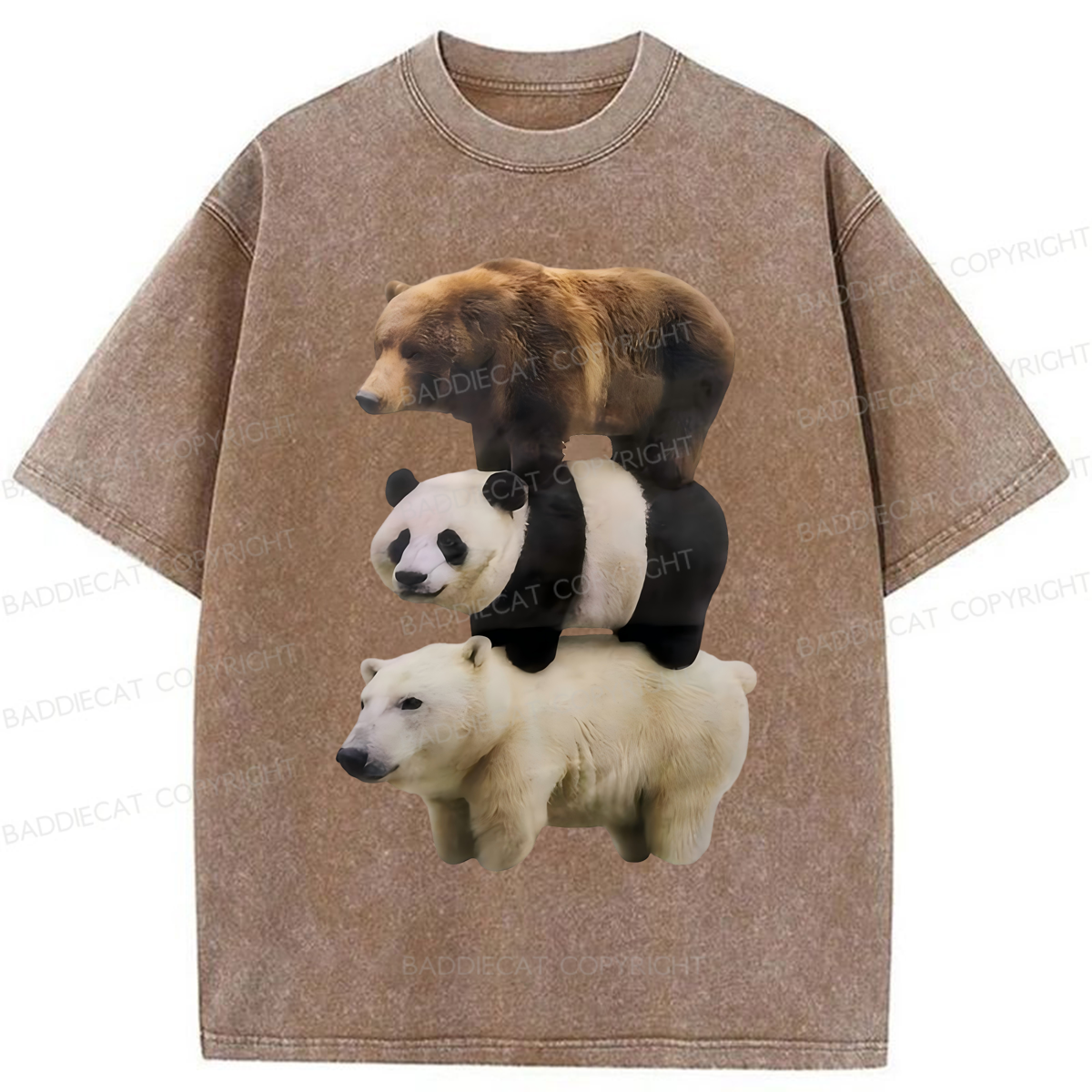 Baddiecat We Bare Bears Washed T-shirt