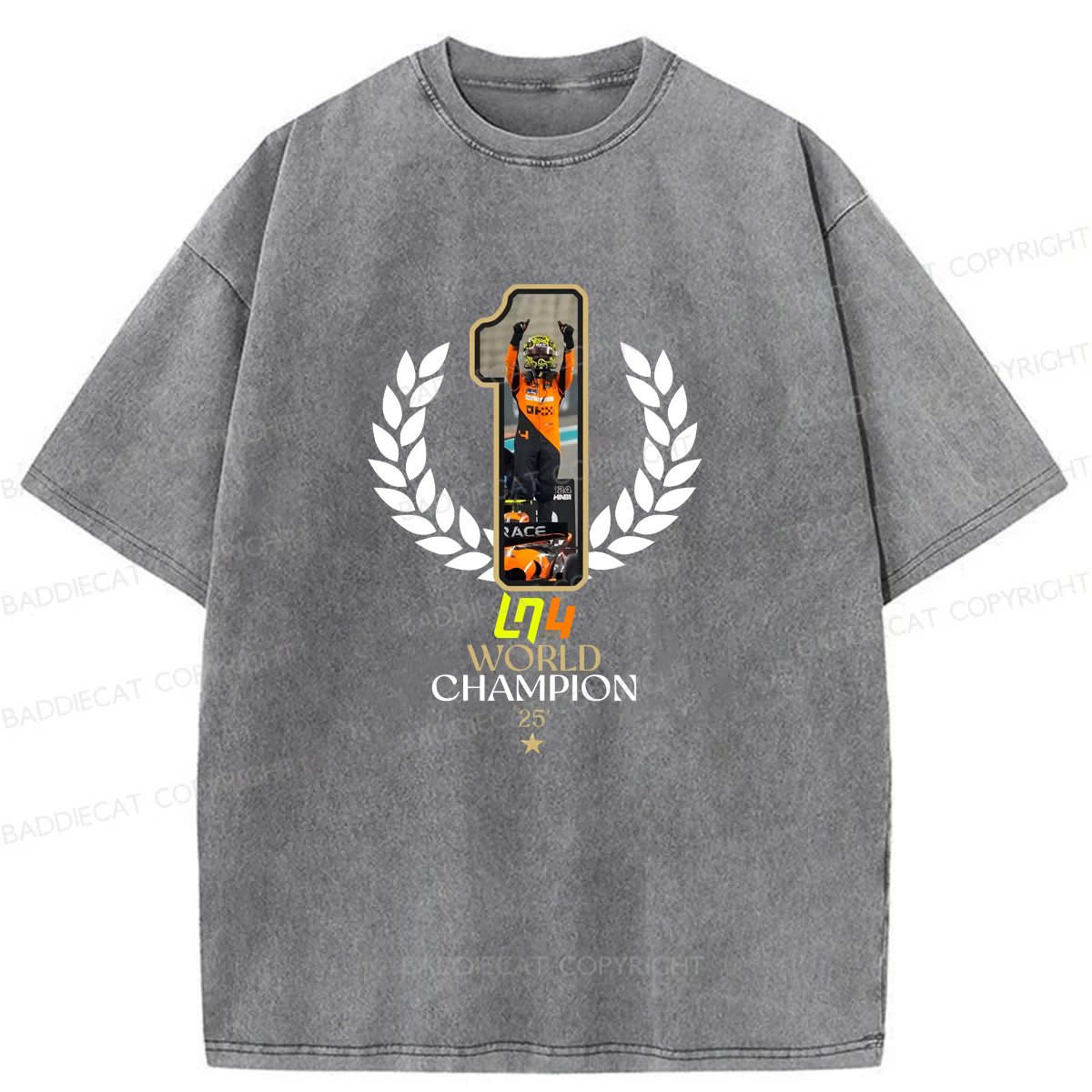Baddiecat 2025 F1 World Champion Washed T-shirt