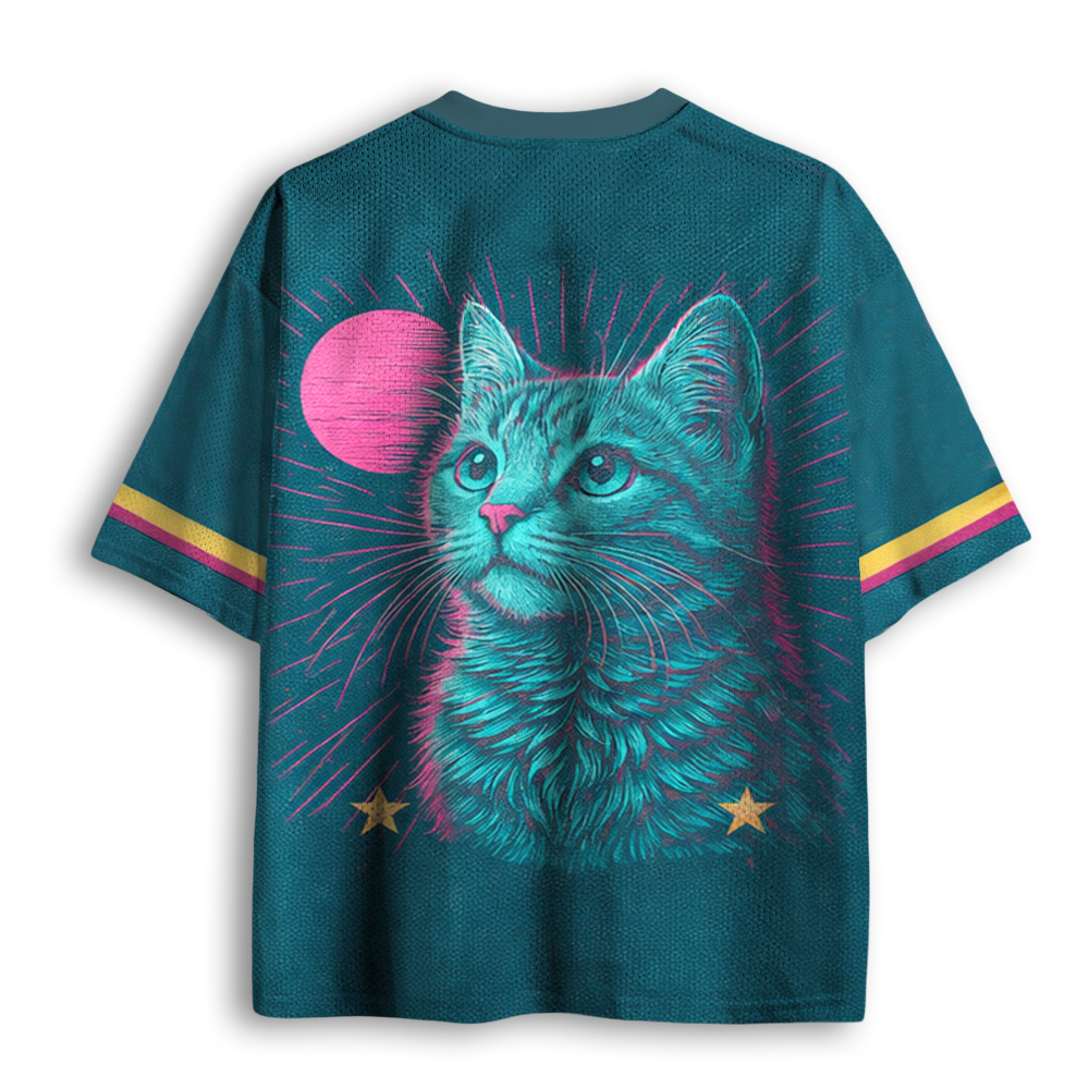 Baddiecat Psychedelic Cat Mesh Jersey