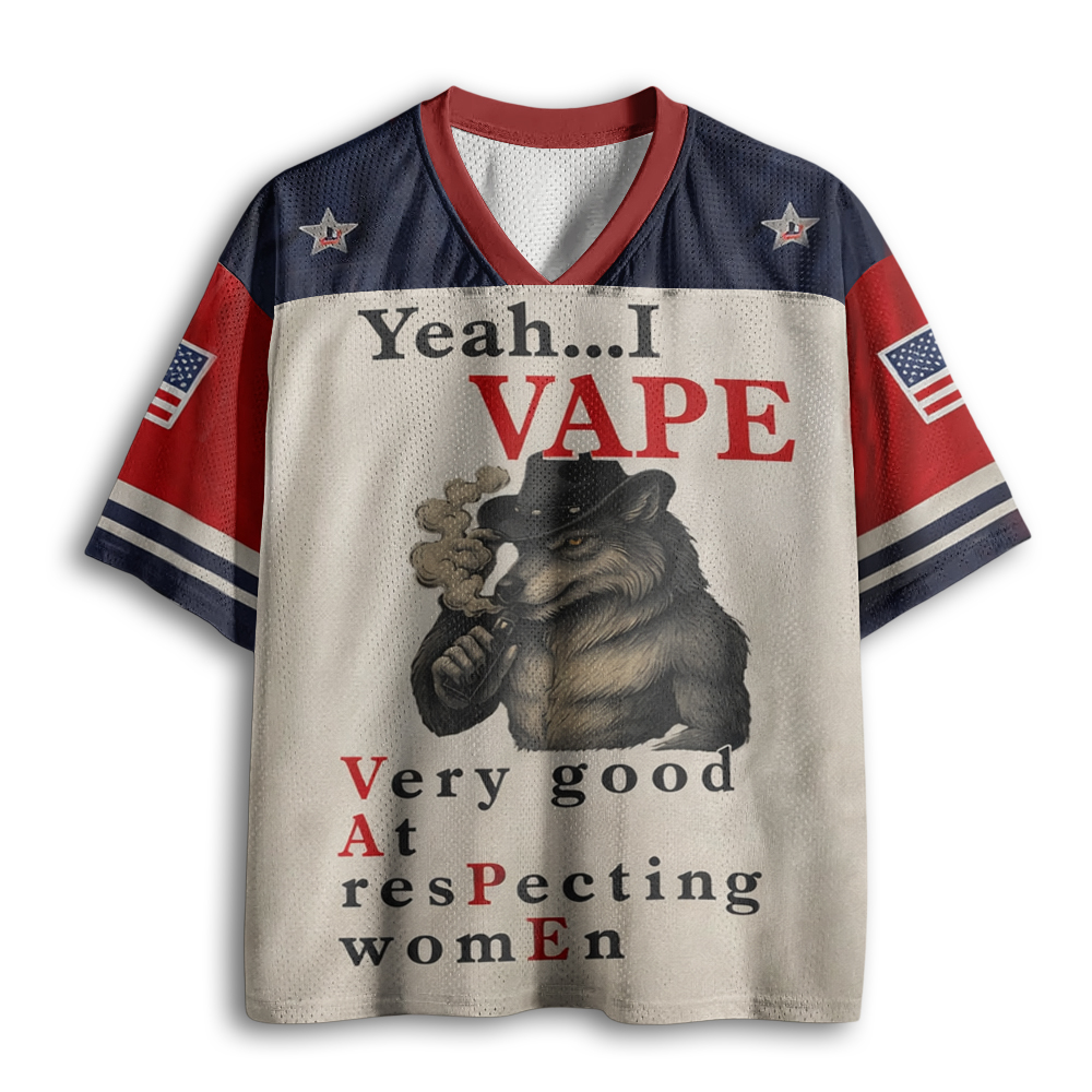 Baddiecat Yeah...I VAPE Very good At resPecting womEn Mesh Jersey