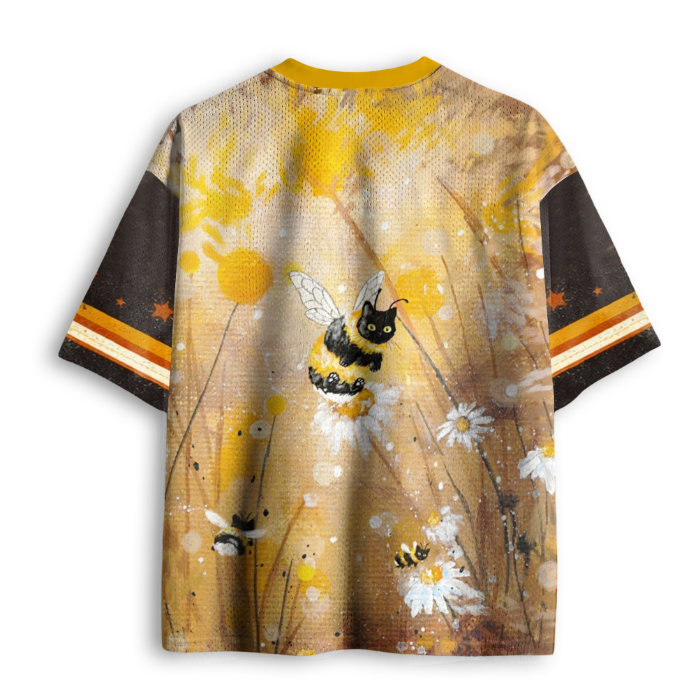 Baddiecat Funny Bee Cat Mesh Jersey