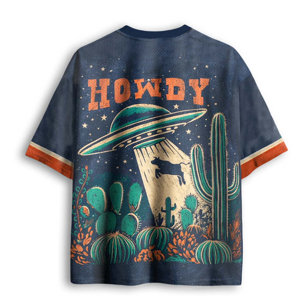 Baddiecat Howdy Western Cow UFO Mesh Jersey