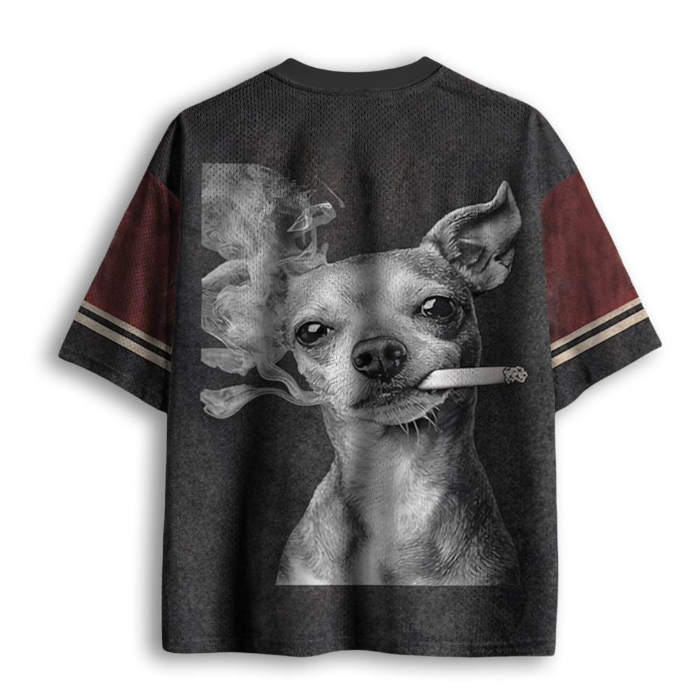 Baddiecat Smoking Chihuahua Mesh Jersey