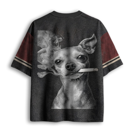 Baddiecat Smoking Chihuahua Mesh Jersey