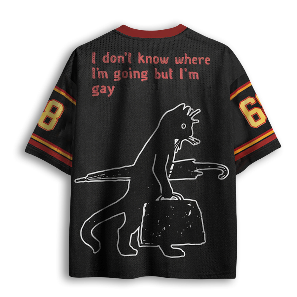 Baddiecat Cat Gay Pride Mesh Jersey