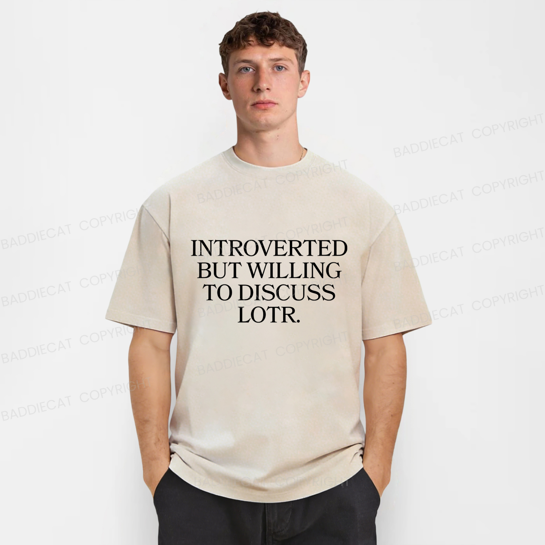 Baddiecat Introverted But Willing To Discuss Lotr Washed T-Shirt