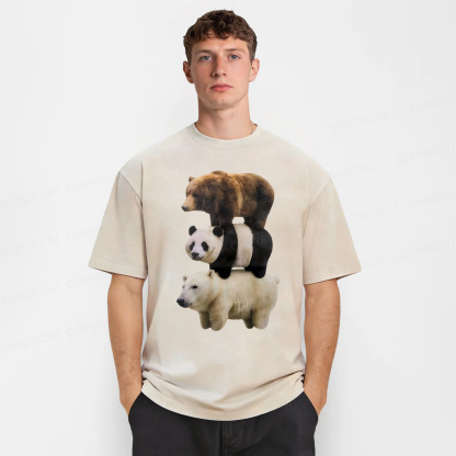 Baddiecat We Bare Bears Washed T-shirt