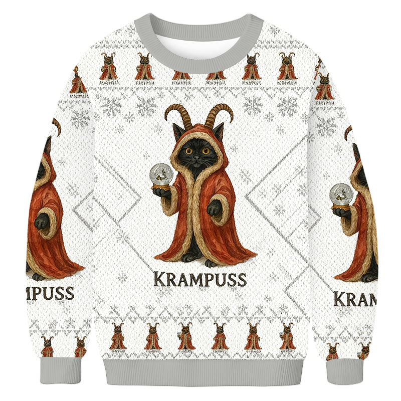 Baddiecat Krampuss Funny Christmas Ugly Sweatshirt
