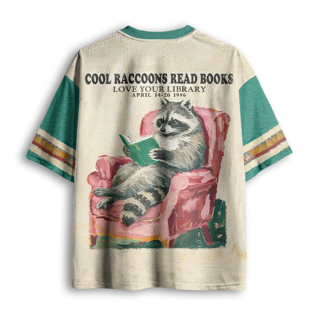 Baddiecat Reading Raccoon Mesh Jersey