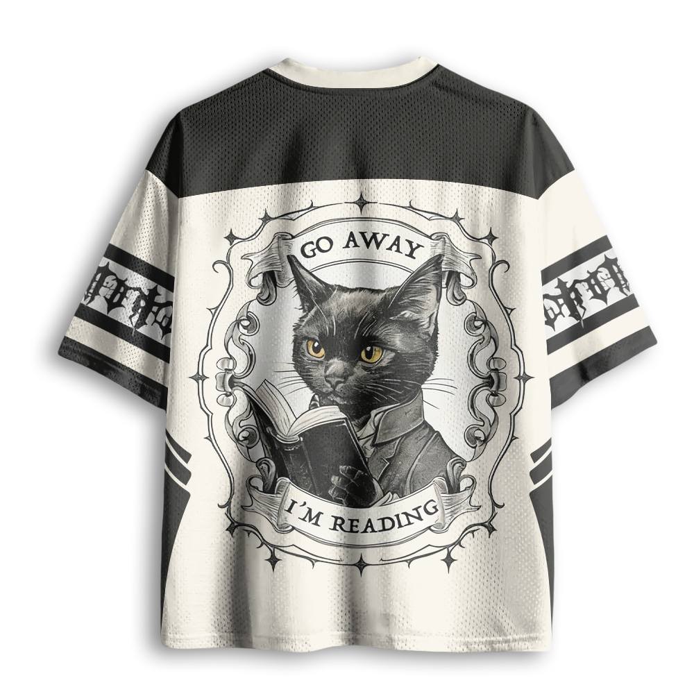 Baddiecat GO AWAY I'M READING Mesh Jersey