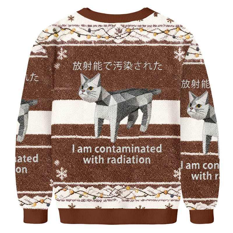 Baddiecat Contaminated With Radiation Cat Christmas Ugly Sweatshirt