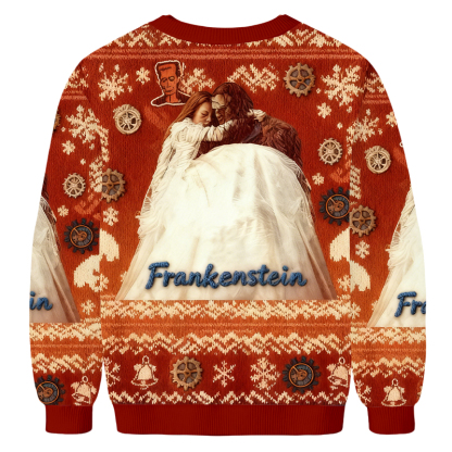 Baddiecat Frankenstein Christmas Ugly Sweatshirt