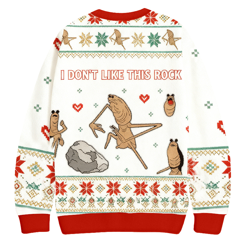 Baddiecat I Don't Like This Rock Christmas Ugly Sweatshirt