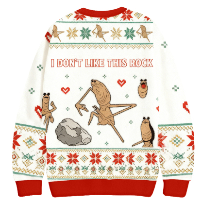 Baddiecat I Don't Like This Rock Christmas Ugly Sweatshirt
