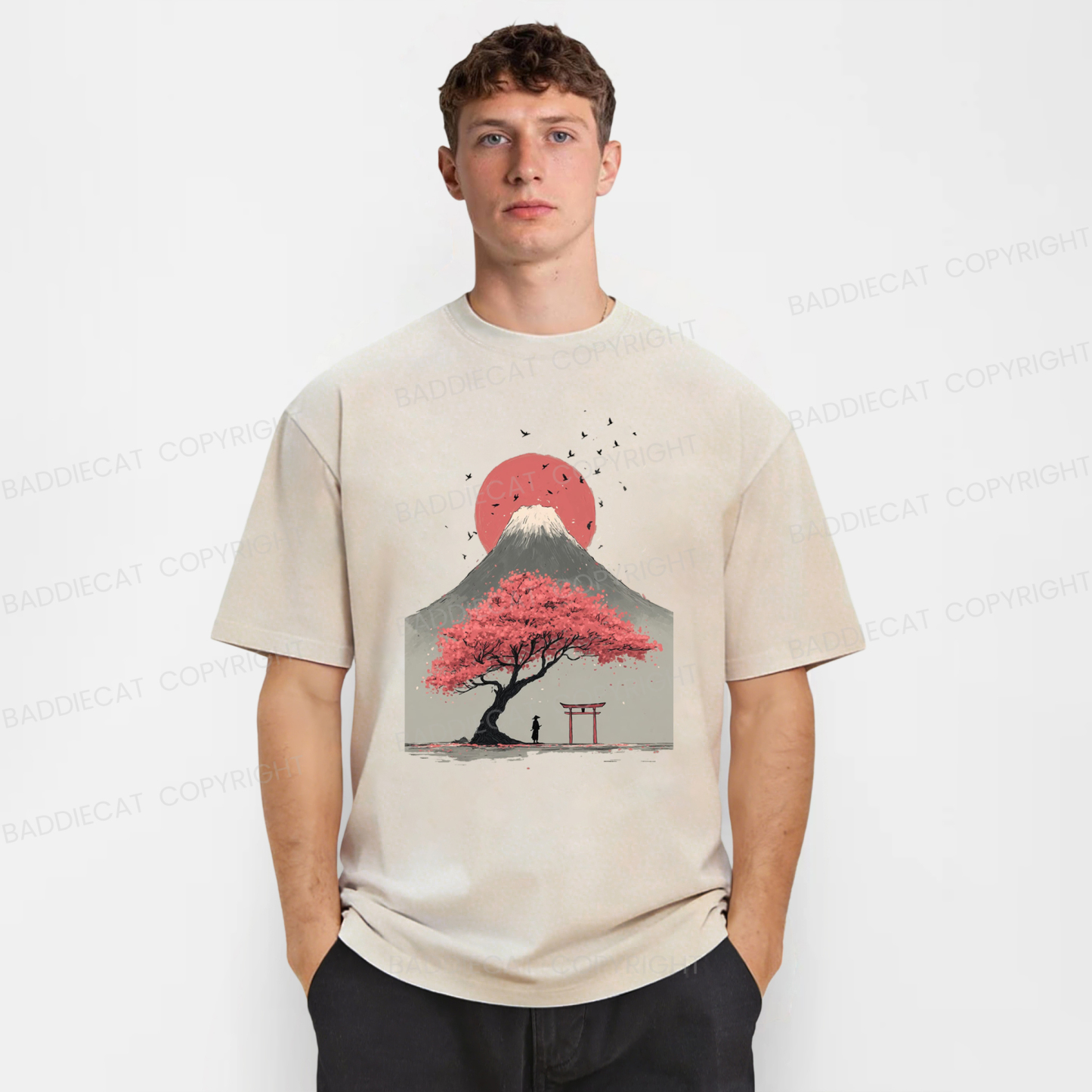 Baddiecat Japanese Mountain Washed T-shirt