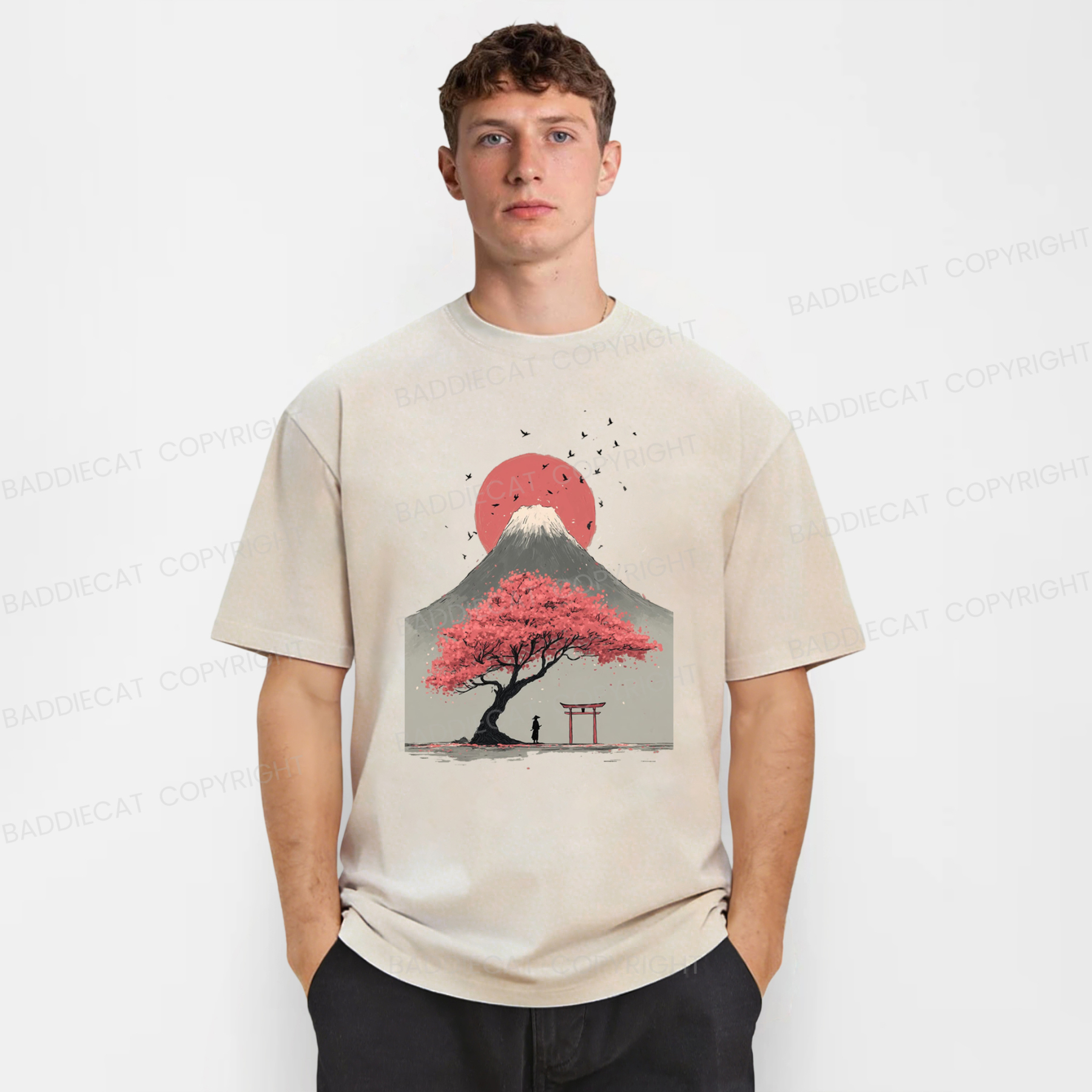 Baddiecat Japanese Mountain Washed T-shirt
