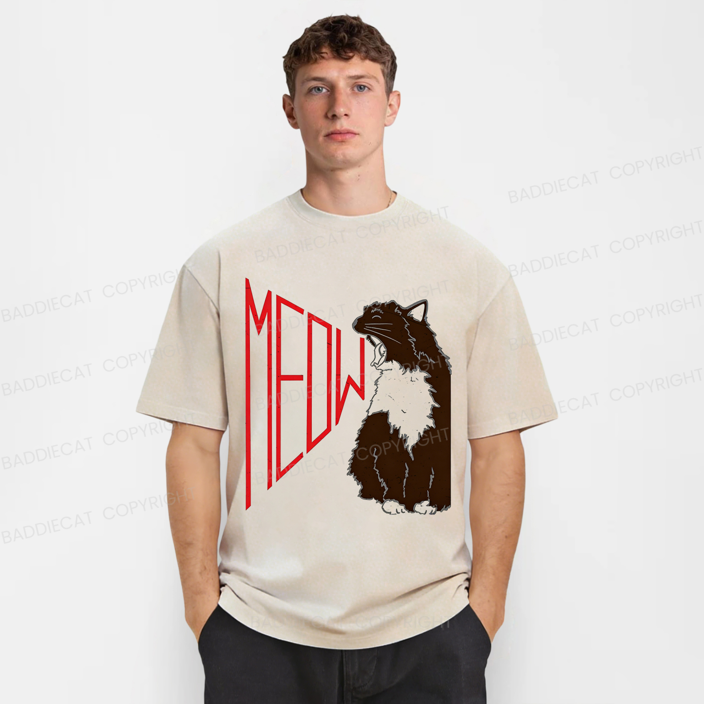Baddiecat MEOW Washed T-shirt