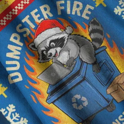 Baddiecat Dumpster Fire Response Team Raccoon Christmas Ugly Sweatshirt