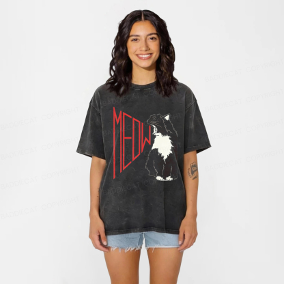 Baddiecat MEOW Washed T-shirt