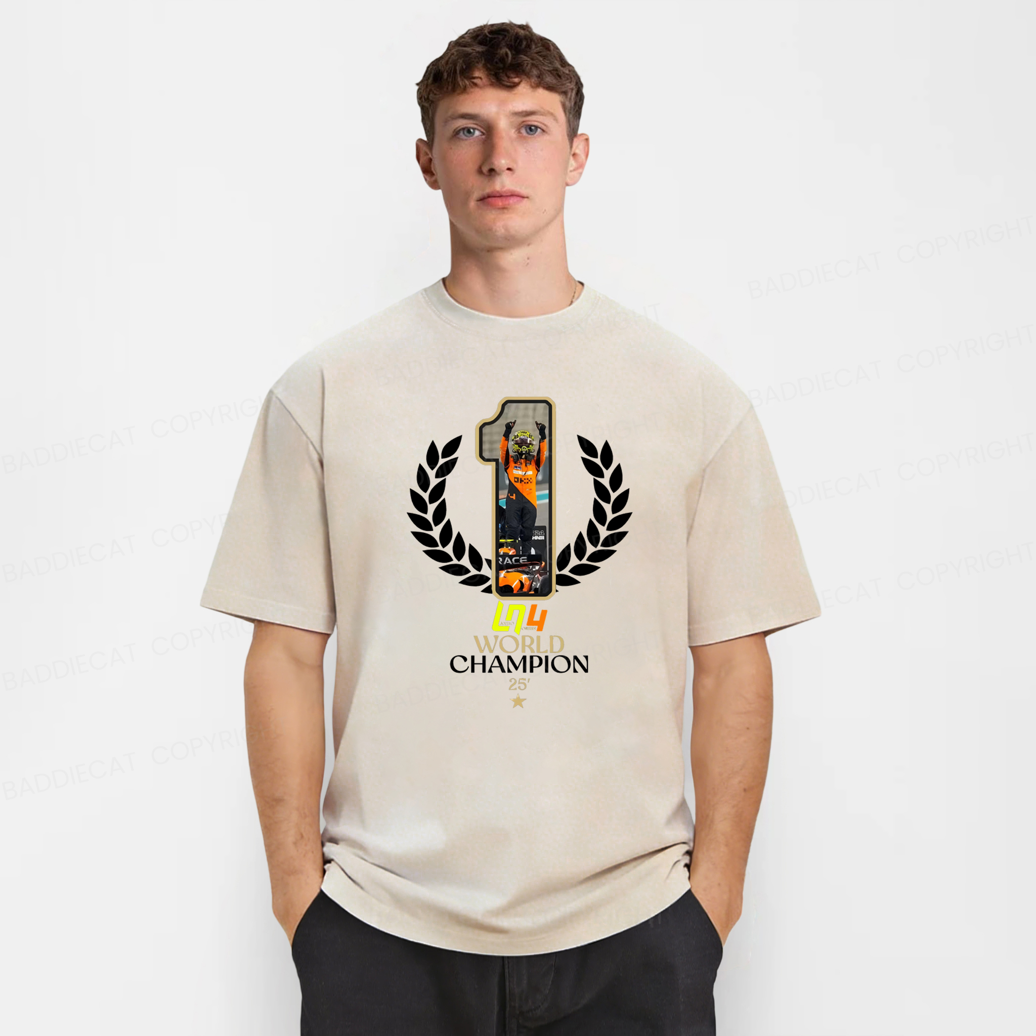 Baddiecat 2025 F1 World Champion Washed T-shirt