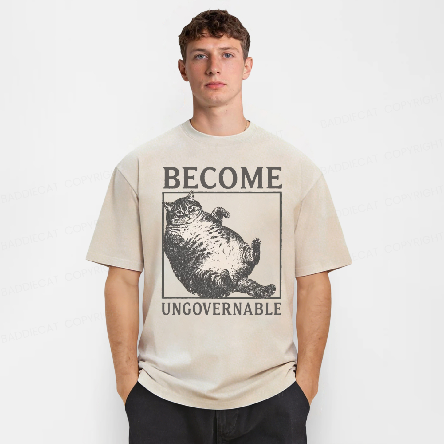 Baddiecat Fatties Become Ungovernable Washed T-shirt