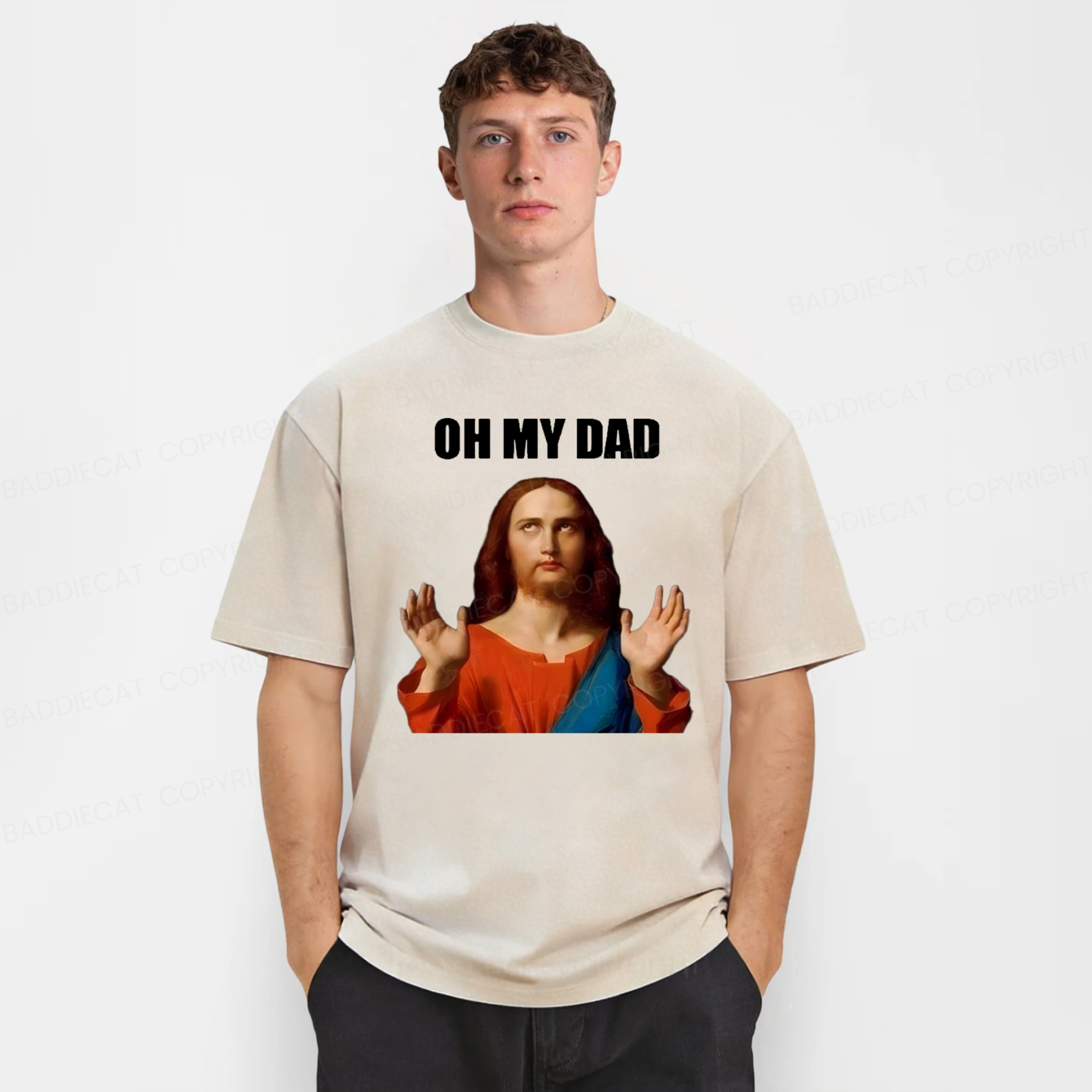 Baddiecat Oh My Dad Washed T-shirt
