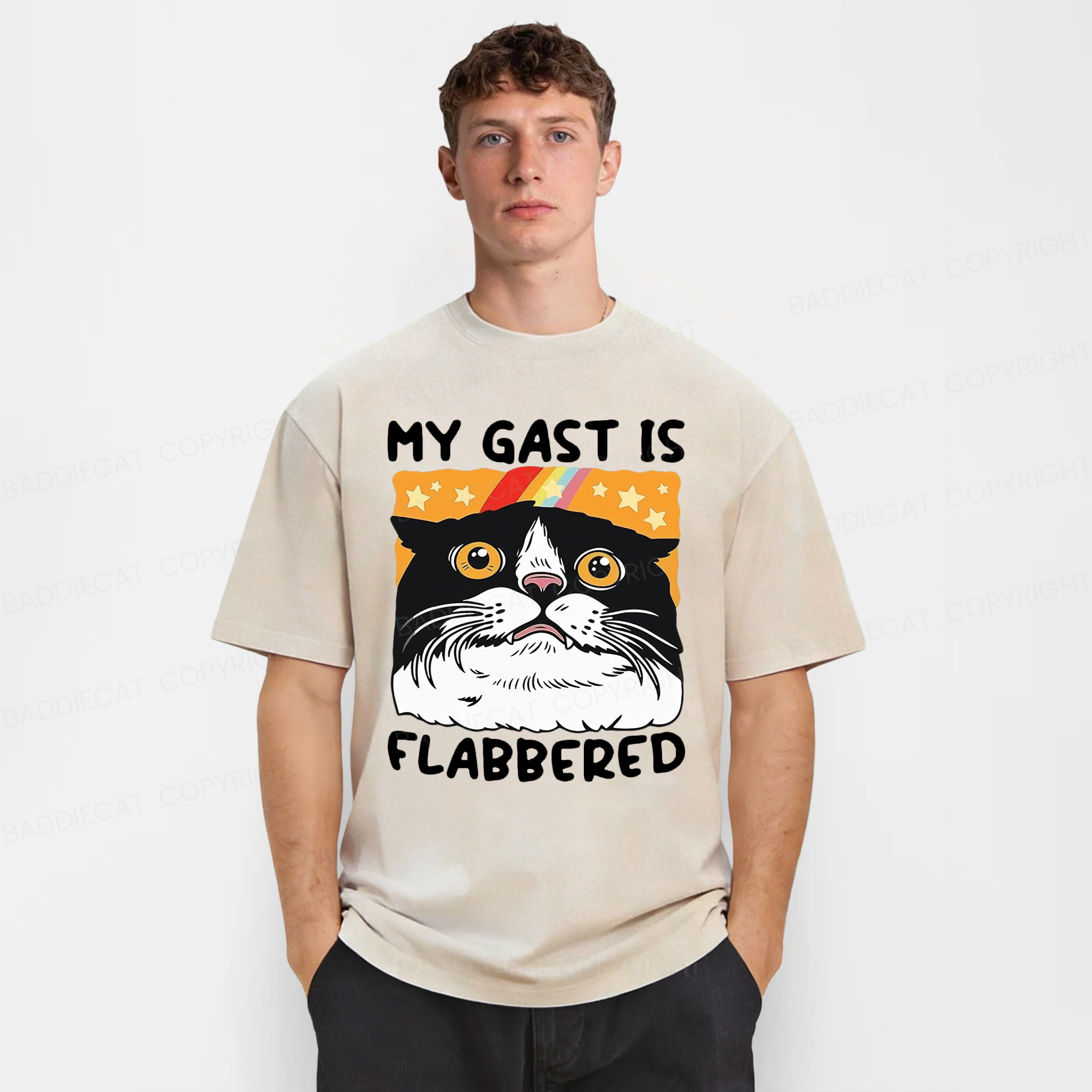 Baddiecat My Gast Is Flabbered Washed T-shirt