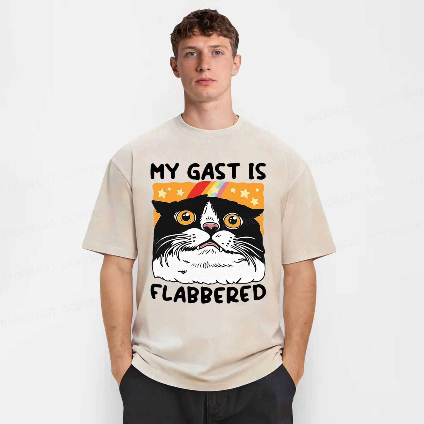 Baddiecat My Gast Is Flabbered Washed T-shirt