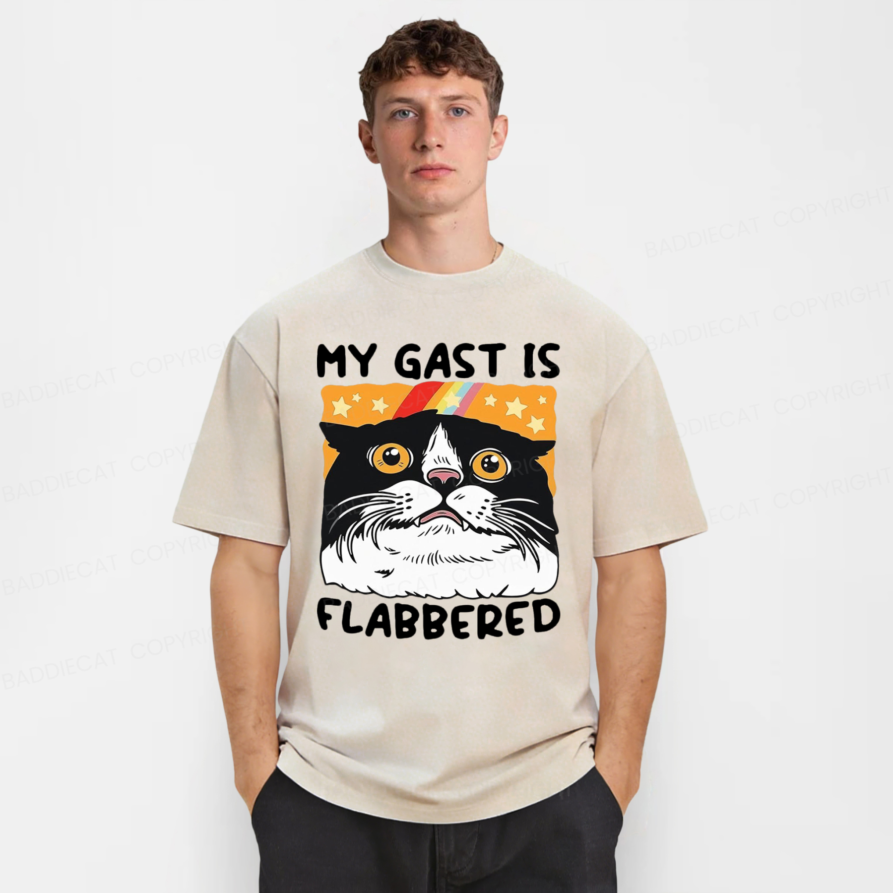 Baddiecat My Gast Is Flabbered Washed T-shirt