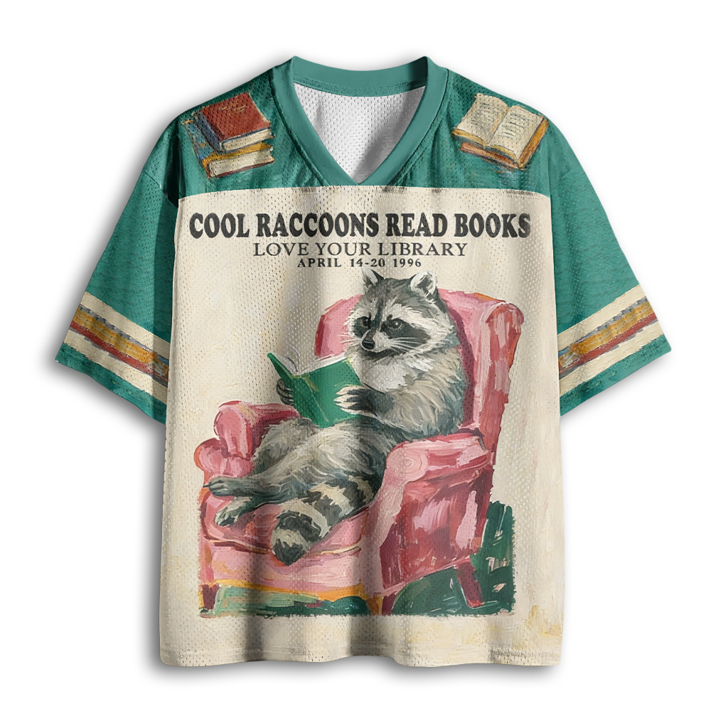 Baddiecat Reading Raccoon Mesh Jersey