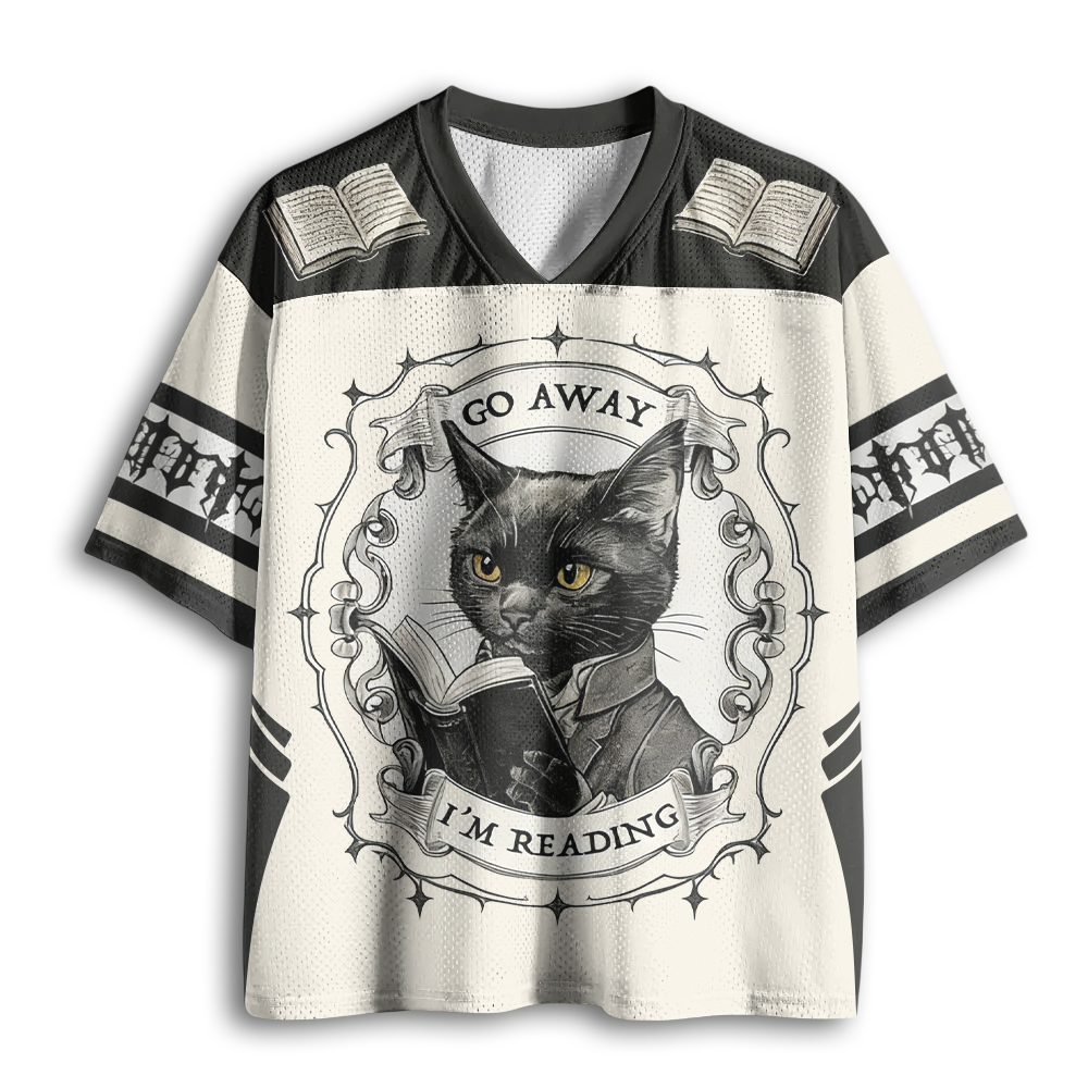 Baddiecat GO AWAY I'M READING Mesh Jersey