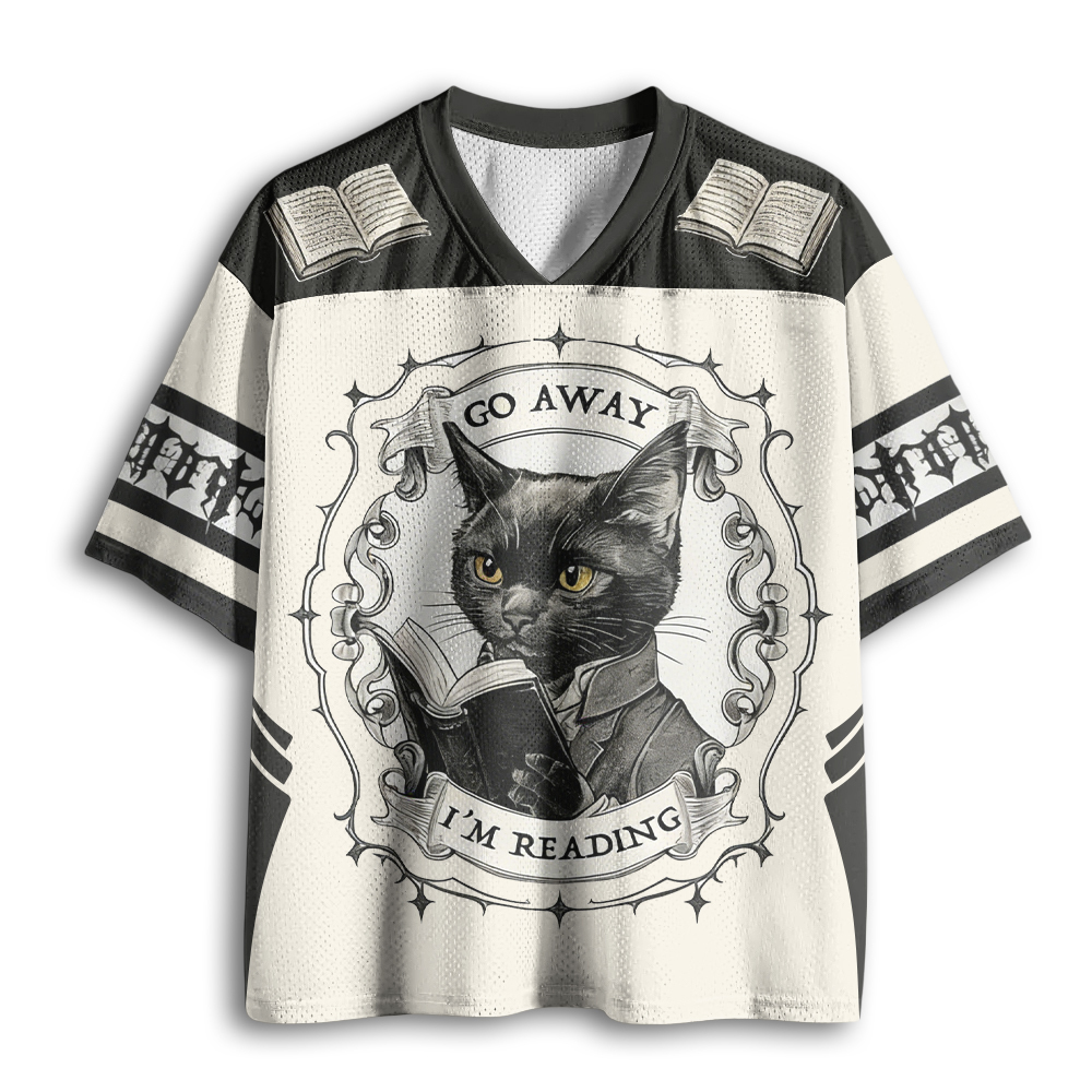 Baddiecat GO AWAY I'M READING Mesh Jersey