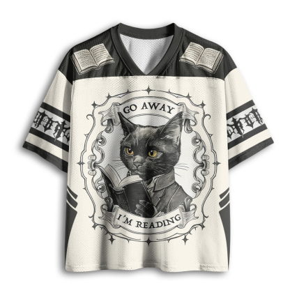 Baddiecat GO AWAY I'M READING Mesh Jersey