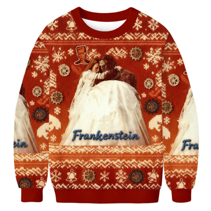 Baddiecat Frankenstein Christmas Ugly Sweatshirt