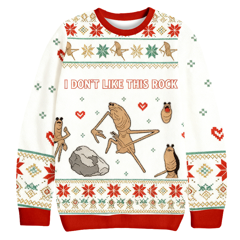 Baddiecat I Don't Like This Rock Christmas Ugly Sweatshirt
