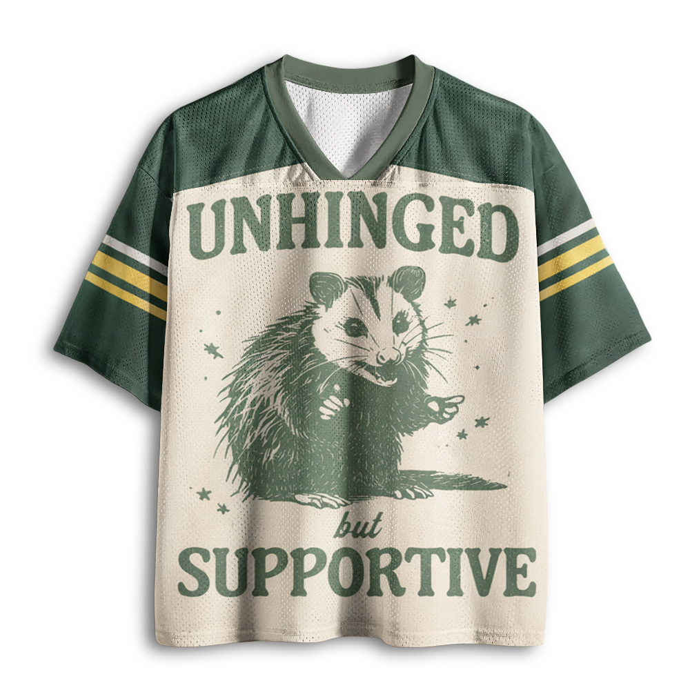 Baddiecat Unhinged but Supportive Opossum Mesh Jersey