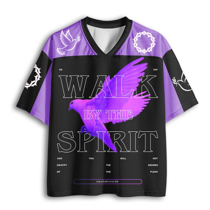 Baddiecat Walk By The Spirit Christian Faith Mesh Jersey