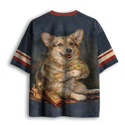 Baddiecat Corgi Dog Chill With Tacot Mesh Jersey
