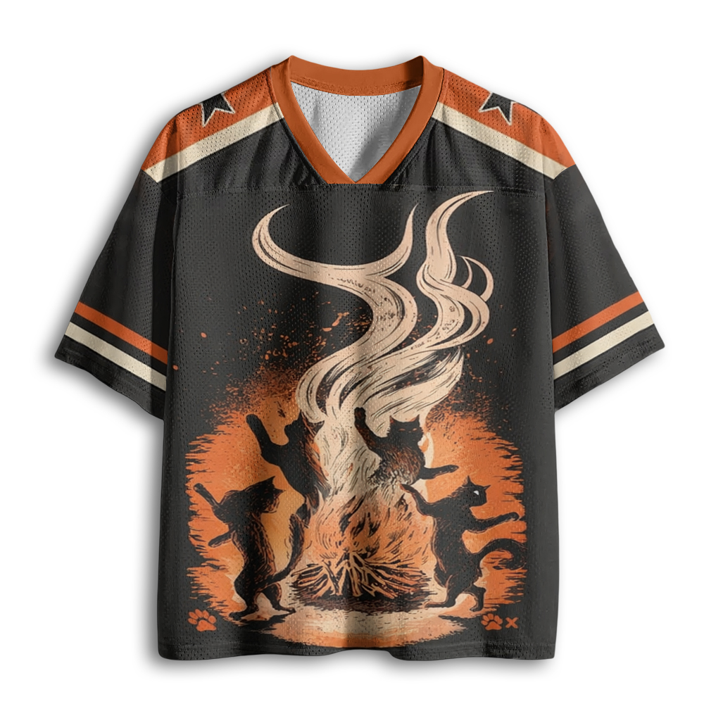 Baddiecat Black Cats With Fire Mesh Jersey