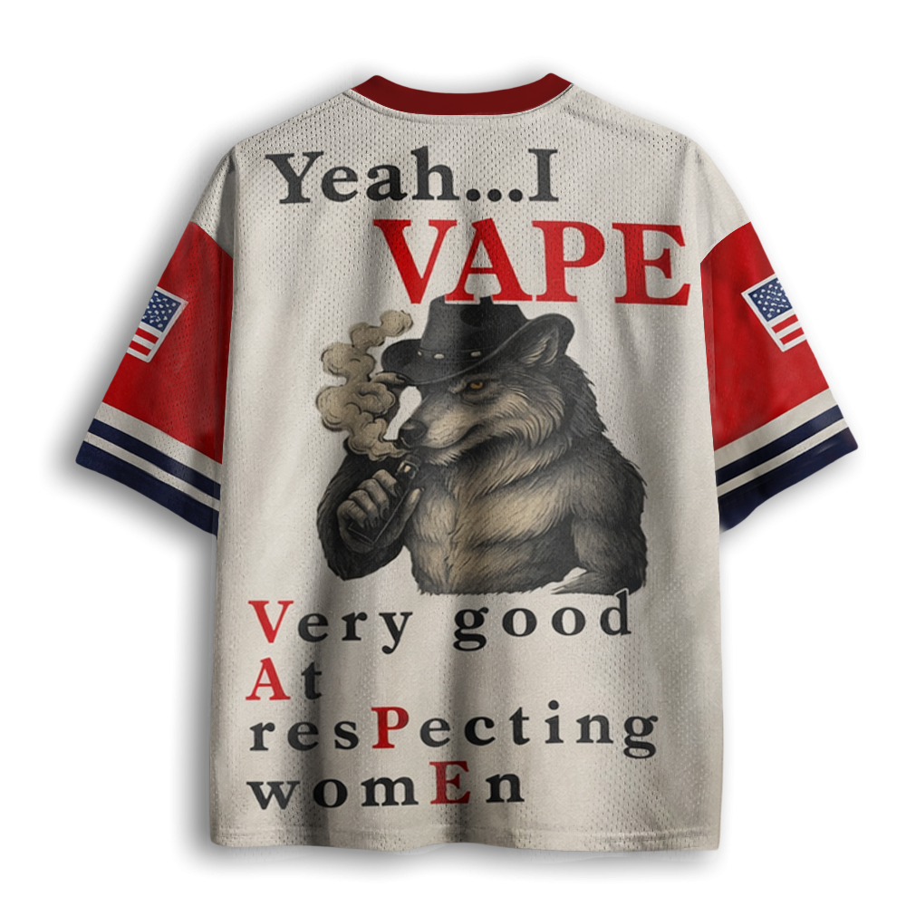 Baddiecat Yeah...I VAPE Very good At resPecting womEn Mesh Jersey