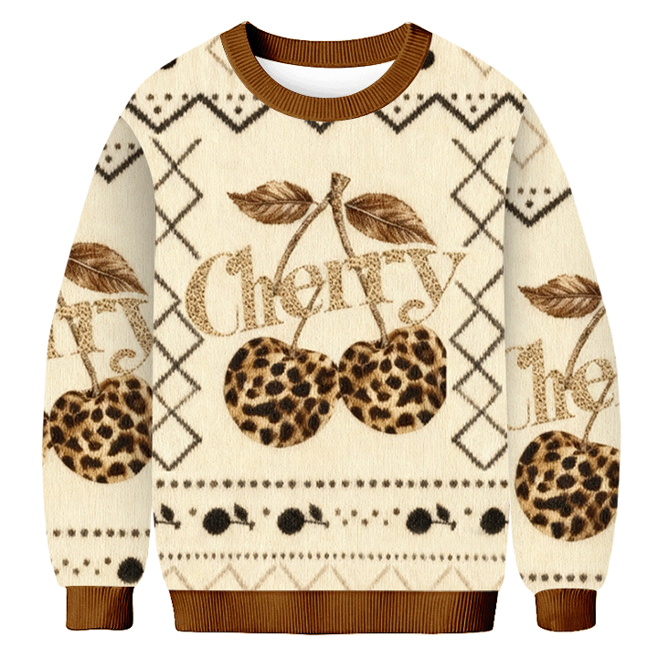 Baddiecat Cherry Christmas Ugly Sweatshirt