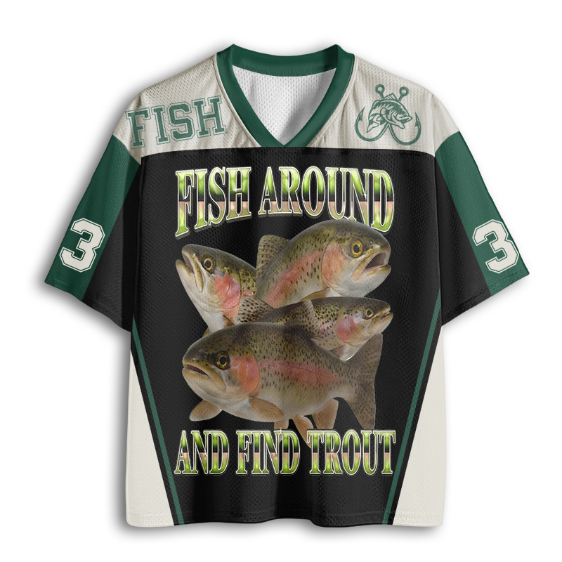 Baddiecat Fish Around And Find Trout Mesh Jersey