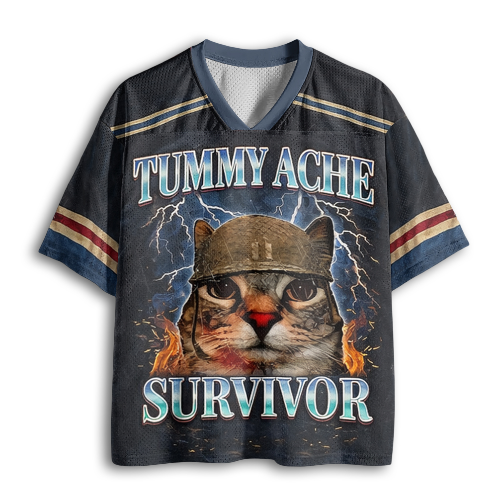 Baddiecat Tummy Ache Survivor Cat Mesh Jersey