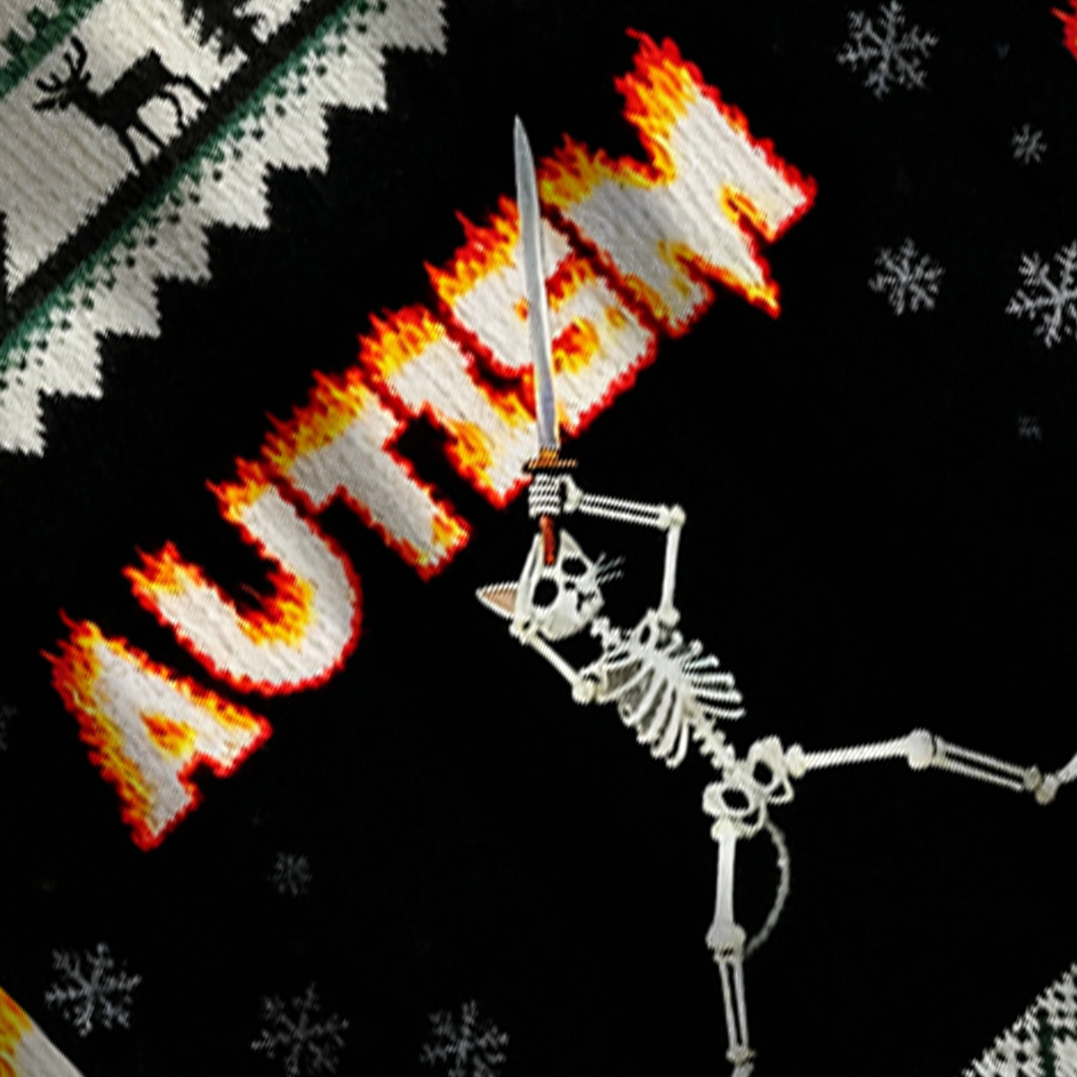 Baddiecat Autism Cat Skeleton Christmas Ugly Sweatshirt