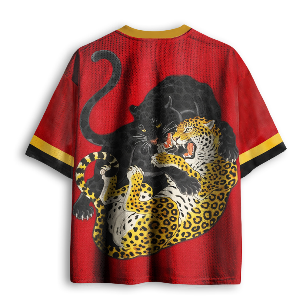 Baddiecat Panther vs Leopard Mesh Jersey
