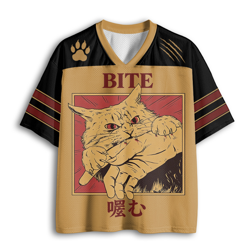 Baddiecat Vintage Cat Bite Mesh Jersey