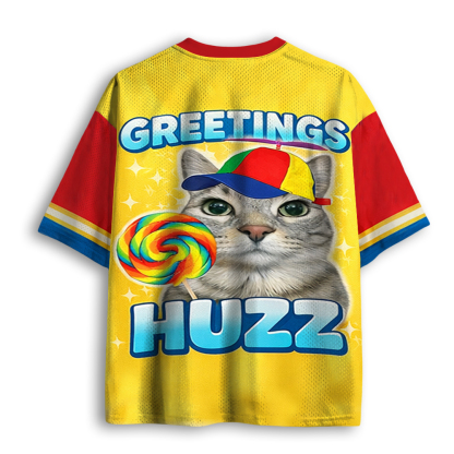Baddiecat Cat Greeting Huzz Mesh Jersey