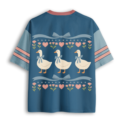 Baddiecat Funny Blue Ribbon Goose Mesh Jersey
